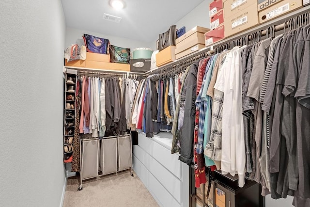 197 Eves Necklace Dr, Buda, TX 78610 - walk in closet featuring visible vents and carpet floors