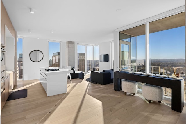 313 W 17th St Unit 1605, Austin, TX 78701 - office space with a wall of windows and light wood finished floors