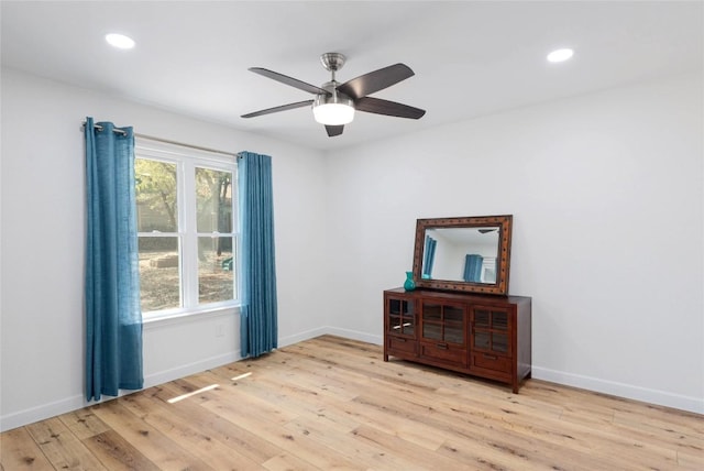 12300 Cassady Dr, Austin, TX 78727 - empty room with light wood finished floors, recessed lighting, and a ceiling fan