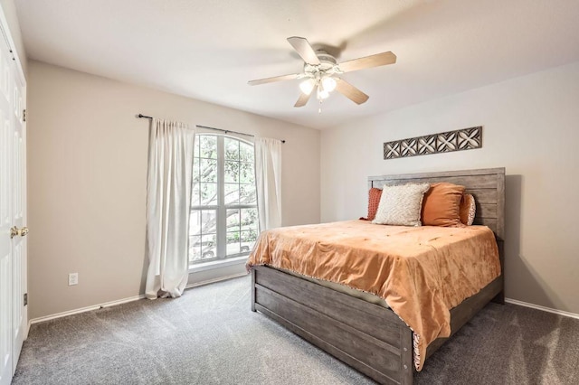 706 Belmont Dr, Georgetown, TX 78626 - carpeted bedroom featuring baseboards and ceiling fan