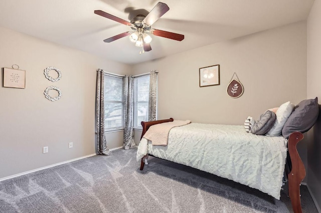 706 Belmont Dr, Georgetown, TX 78626 - bedroom with baseboards, carpet floors, and ceiling fan