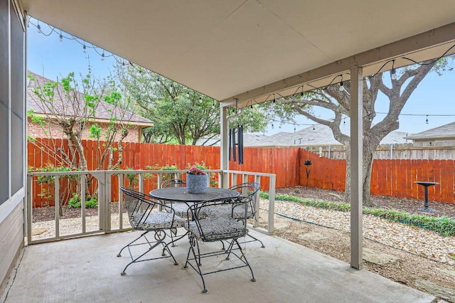 706 Belmont Dr, Georgetown, TX 78626 - view of patio / terrace featuring a fenced backyard and outdoor dining area