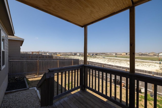deck featuring a fenced backyard