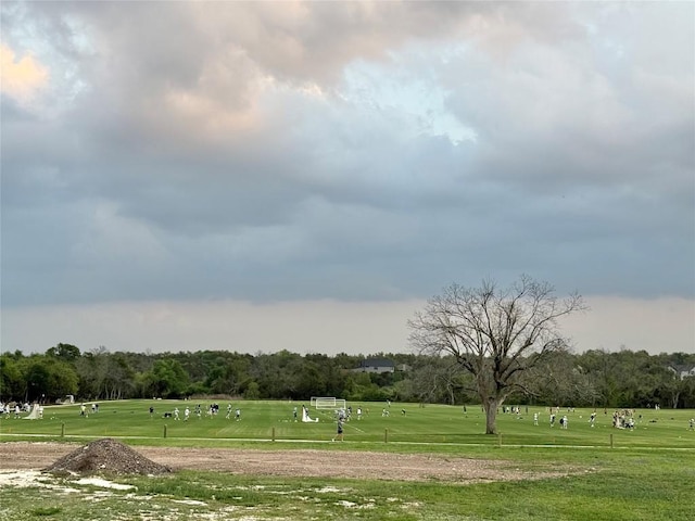 view of home's community with a lawn