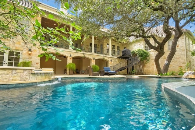 3208 Rain Dance Cv, Austin, TX 78746 - swimming pool featuring stairway
