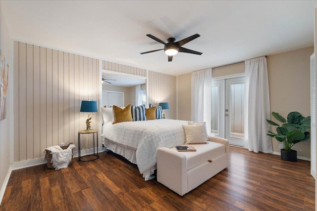 8204 Seminary Ridge Dr, Austin, TX 78745 - bedroom featuring dark wood-style flooring and a ceiling fan