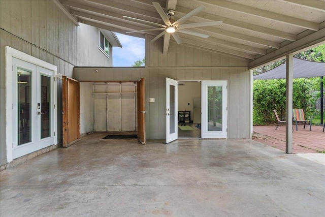 8204 Seminary Ridge Dr, Austin, TX 78745 - view of patio with french doors, ceiling fan, and a deck