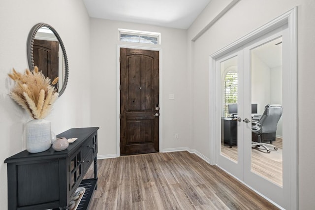 608 Roaming Dr, Hutto, TX 78634 - entrance foyer featuring wood finished floors and french doors