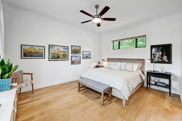 9206 Chisholm Ln, Austin, TX 78748 - bedroom featuring light wood-style floors, baseboards, and ceiling fan
