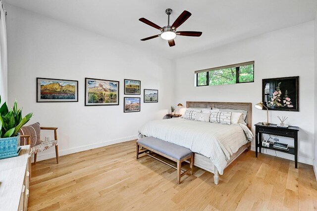 9206 Chisholm Ln, Austin, TX 78748 - bedroom featuring light wood-style flooring and ceiling fan