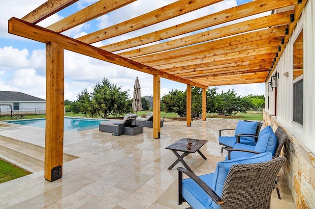 109 Spice Bush Spgs, Leander, TX 78641 - view of patio / terrace featuring an outdoor hangout area and a pergola