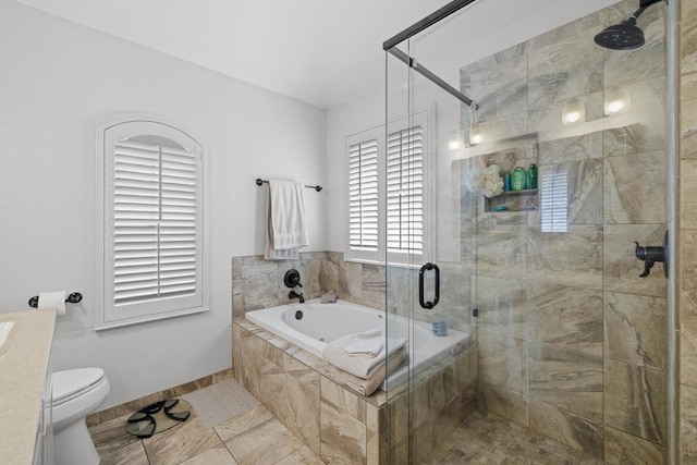 8410 Glen Canyon Dr, Round Rock, TX 78681 - bathroom with a bath, a stall shower, and vanity