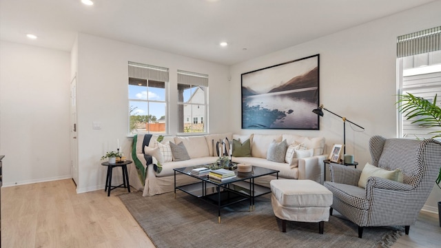 2620 Caleb Asher Loop, Round Rock, TX 78665 - living room featuring wood finished floors and recessed lighting
