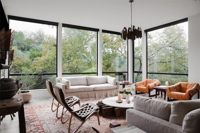 2700 Stratford Dr, Austin, TX 78746 - sunroom / solarium featuring a chandelier