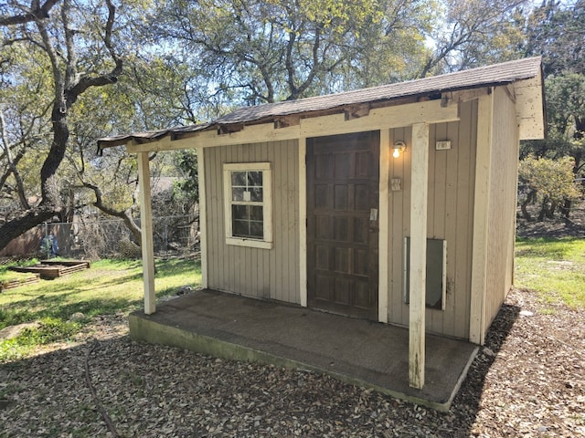 view of shed