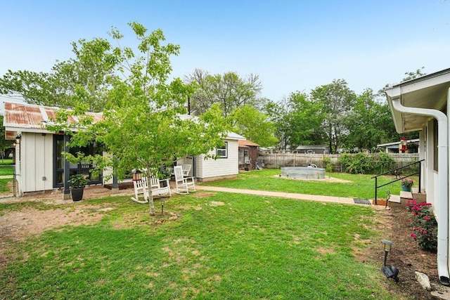 view of yard featuring fence
