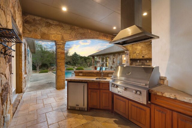 15086 Barrie Dr, Austin, TX 78734 - view of patio with an outdoor pool and a sink