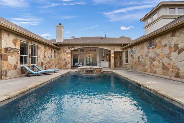 15086 Barrie Dr, Austin, TX 78734 - view of pool featuring a patio area and a pool with connected hot tub