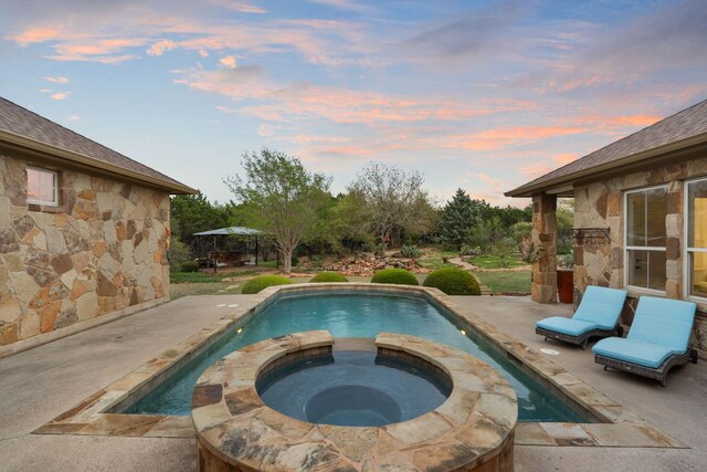15086 Barrie Dr, Austin, TX 78734 - view of swimming pool with a patio and a pool with connected hot tub