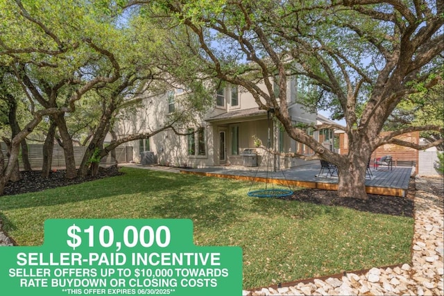 1213 Silver Dollar Trl, Georgetown, TX 78628 - view of front of home featuring a wooden deck