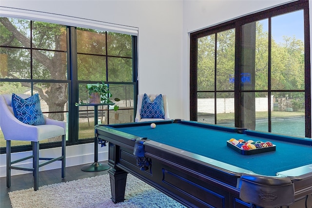 108 Fishspear Ln, Georgetown, TX 78628 - game room with billiards table, healthy amount of natural light, wood finished floors, and baseboards
