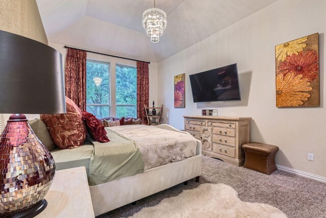 433 Stoney Point Rd, Austin, TX 78737 - carpeted bedroom with a chandelier and baseboards
