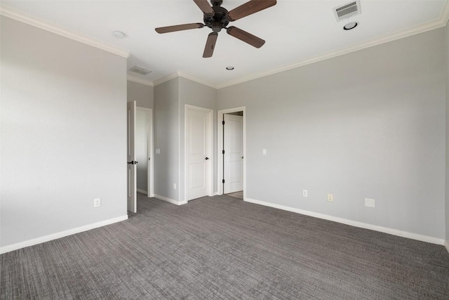 4000 Ranch Road 620 N Unit 8, Austin, TX 78734 - unfurnished room with ceiling fan, dark colored carpet, baseboards, and crown molding