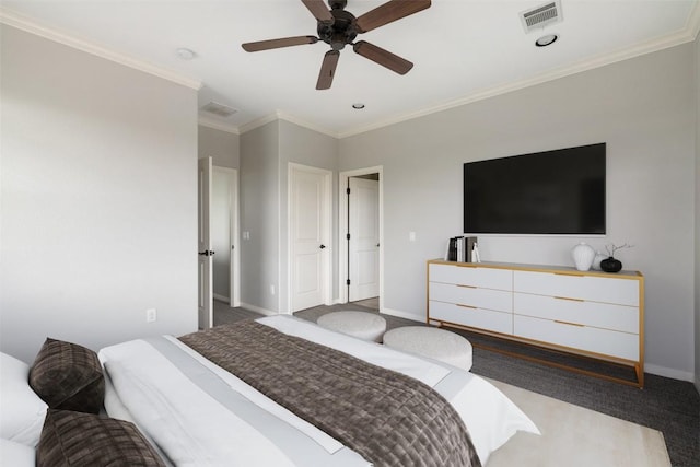 4000 Ranch Road 620 N Unit 8, Austin, TX 78734 - bedroom with carpet floors, baseboards, ornamental molding, and a ceiling fan