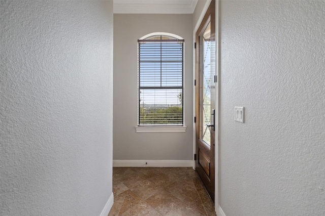 4000 Ranch Road 620 N Unit 8, Austin, TX 78734 - corridor featuring a textured wall, plenty of natural light, baseboards, and crown molding