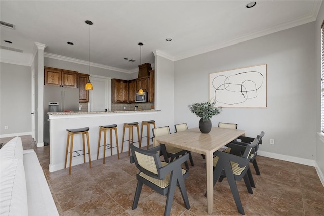 4000 Ranch Road 620 N Unit 8, Austin, TX 78734 - dining area featuring ornamental molding, baseboards, and recessed lighting