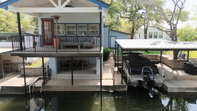 421 E Briarway Dr, Marble Falls, TX 78654 - dock area featuring boat lift and a water view