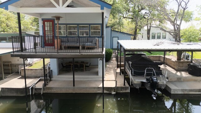 421 E Briarway Dr, Marble Falls, TX 78654 - dock area with boat lift and a water view