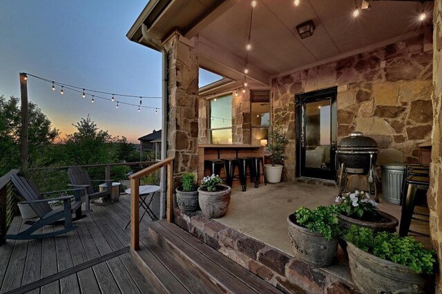 7721 Journeyville Dr, Austin, TX 78735 - wooden deck featuring grilling area and a patio area