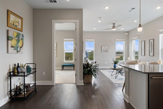 4501 Jackson Ave Unit 5205, Austin, TX 78731 - kitchen with healthy amount of natural light, dark wood-style floors, and recessed lighting