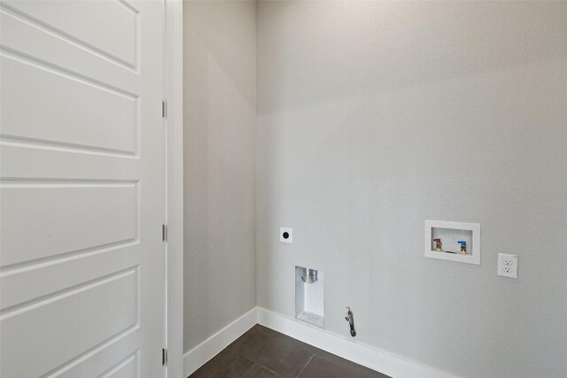 4501 Jackson Ave Unit 5205, Austin, TX 78731 - laundry room with washer hookup, baseboards, hookup for an electric dryer, and dark tile patterned floors