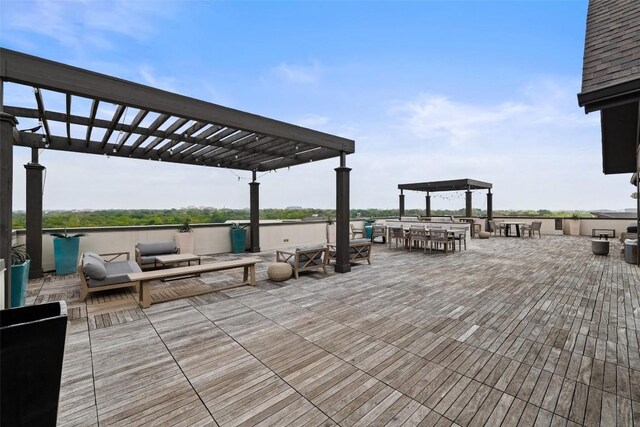 4501 Jackson Ave Unit 5205, Austin, TX 78731 - deck featuring a pergola and an outdoor living space