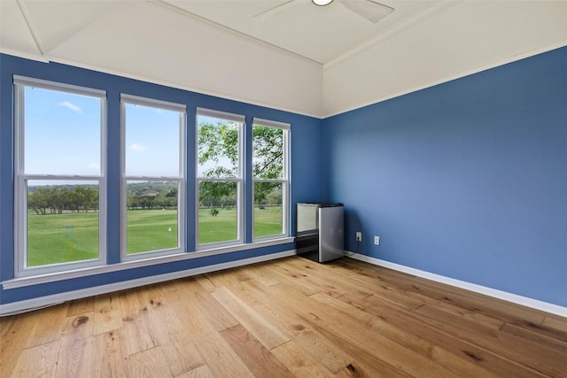 16 Tournament Way Unit 19, The Hills, TX 78738 - spare room with wood finished floors, a ceiling fan, ornamental molding, and lofted ceiling
