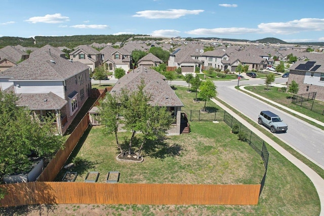 drone / aerial view with a residential view