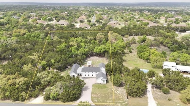 6601 N Lakewoods Dr, Georgetown, TX 78633 - aerial view of property's location with property boundaries highlighted