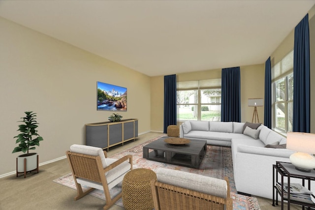 202 Whippoorwill Cv, Georgetown, TX 78633 - living area with plenty of natural light, carpet floors, and baseboards
