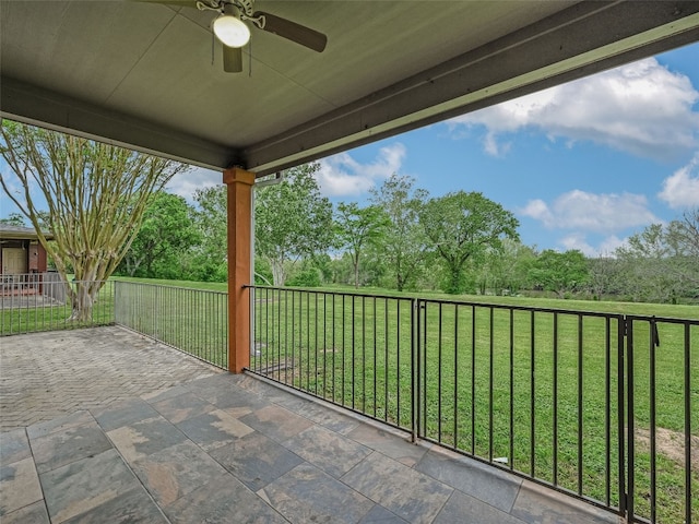 539 Colovista Pkwy Unit C103, Bastrop, TX 78602 - view of patio featuring a ceiling fan