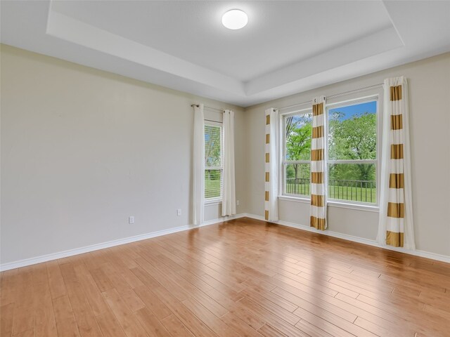 539 Colovista Pkwy Unit C103, Bastrop, TX 78602 - spare room with a raised ceiling, baseboards, and light wood-style floors