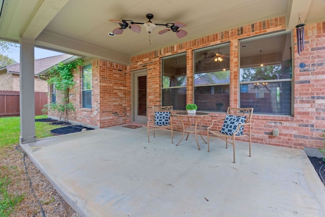 3985 Sapphire Loop, Round Rock, TX 78681 - view of patio with fence and ceiling fan