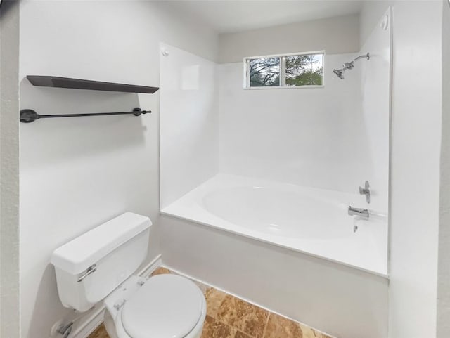 full bathroom featuring toilet and shower / bathtub combination