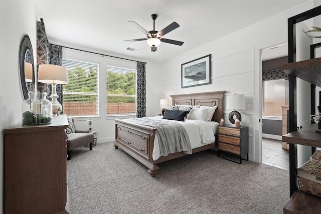 523 Jane Long, San Marcos, TX 78666 - carpeted bedroom featuring a ceiling fan and baseboards