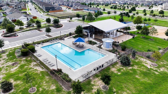 523 Jane Long, San Marcos, TX 78666 - aerial view of residential area with a pool