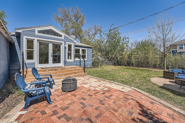 811 E 45th St, Austin, TX 78751 - view of patio with an outdoor fire pit