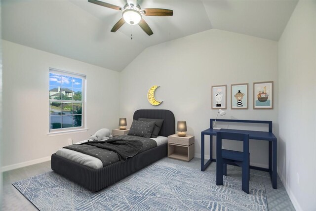 17100 Yellowstar Dr, Austin, TX 78738 - bedroom featuring carpet, vaulted ceiling, and baseboards