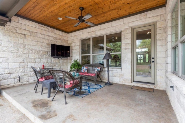 909 Highland Spring Ln, Georgetown, TX 78633 - view of patio with ceiling fan and an outdoor hangout area