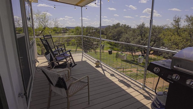 6810 River Oaks Dr, Kingsland, TX 78639 - wooden deck with area for grilling